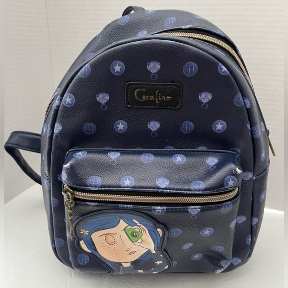 Coraline Blue Backpack with Character Design